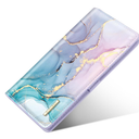 Ultra Slim Womens Wallet Minimalist Thin Long Leather Bifold Wallet RFID Blocking Card Holder Organizer with Zipper Coin Pocket Ladies Girls Gift Purse, Gradient Marble