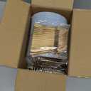 Festiva 200Pcs Blue Gold Cake Plates 6.3" with Plastic Forks 5"- Disposable Blue Dessert/Appetizer/Salad Plates- serve 100 guests for Party&Wedding&Easter