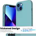 ORNARTO Shockproof Liquid Silicone Designed for iPhone 13 Case Gel Rubber Anti-Shock Cover Case Drop Protection 6.1inch-Cactus