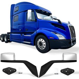 YUANJUFITT Chrome Hood Mirror for Volvo VNL VN VNM 2004-2017，Side Rear View Hood Mirrors Assembly for Volvo Semi Trucks Accessories Driver & Passenger Side (A Pair)