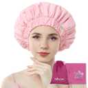 Years calm Heat Cap For Deep Conditioning Shower CapReusable Three-Layer Structure Waterproof Hair Cap  Applicable Tofor Bathing, Hair Care, And Other Uses (Pink, One Size)