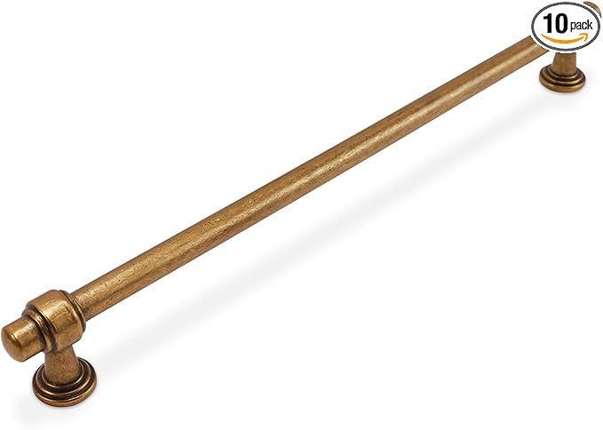 10 Pack 12-3/5 Inch(320mm) Kitchen Cabinet Handles Antique Brass Cabinet Pulls Vintage Drawer Pulls Aged Kitchen Hardware