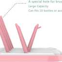 Baby Bottles Drying Rack, Folding Drainer for Feeding Bottles Accessories Dryer Holder(Pink)