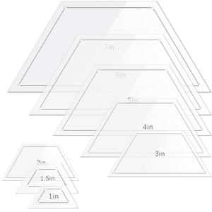 Kigley 8 Pcs Half Hexagon Quilting Templates and Rulers 1/1.5/2/3/4/5/6/7 Inch Acrylic Quilting Ruler with 1/4 Inch Seam Allowance for Cutting Pattern DIY Sewing Craft(Clear)