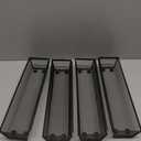 4PCS Drawer Organizer for Kitchen,Utensil Mesh Drawer Organizer with Interlocking Arm for Cosmetic,Flatware,Pen (12 * 3 * 2 Inches,Black)