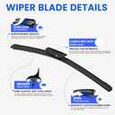 ANIKLUIM Wiper Blades for 2018-2014 Smart Fortwo Front Windshield Wipers,20 Inch+20 Inch+7 Inch,Durable and Quiet (Pack of 3)