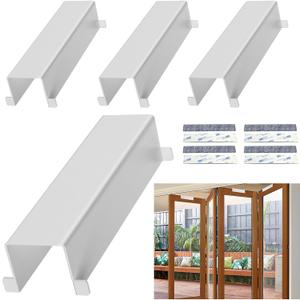 Metal Bifold Door Lock,Cabinet Locks Baby Proofing, Fits Bi-Fold Closet Doors, Doors Safety Locks Keep Toddler, Cats and Dogs Out of Cabinets, Pantry (White, Small 4PCS)
