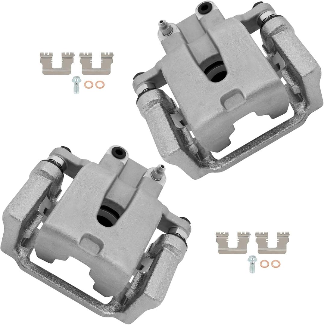 cciyu Rear Left & Right Brake Calipers Assembly w/Bracket 18B4970 18B4971 for Chrysler for 300,for Dodge for Challenger/for Charger/for Magnum,2012-2016 for Dodge for Challenger fit Solid Rotors only