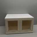 3 Pack Large Capacity Plastic White Storage Bins with Lids-Folding Storage Box with Doors and Wheels, Stackable Storage Cabinet, Pantry Storage, Room Organizer, for Kitchen Living Room (White, XL)