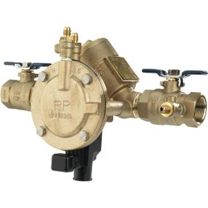 Febco 825Y Series 1" Bronze Reduced Pressure Zone Backflow Preventer Assembly, Quarter Turn Shutoff, NPT End Connections, Y Pattern, Flood Sensor with SentryPlus Alert Technology for Relief Valve