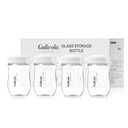 Glass Breastmilk Storage Bottles, Wide Neck Breastmilk Collection Bottles, 5 oz, 4 Pack - White