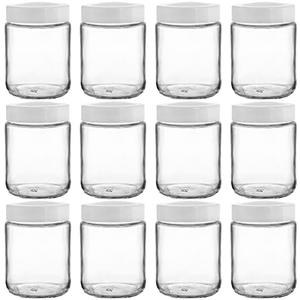 Suwimut 12 Pack Glass Mason Jars, 6 oz Regular Mouth Small Glass Canning Jars Storage Containers with Airtight Lids for Jelly, Jam, Honey, Beans, Pickles, Spice, Yogurt, Food Storage