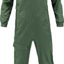 Maverick Flight Pilot Jumpsuit Halloween Cosplay Costume For Adult Mens,L (Green)