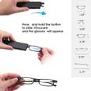 Ultra thin Lightweight Folding Reading Glasses Women Men TR90 Blue Light Blocking Anti UV/Eyestrain Foldable Compact Computer Readers Portable Unique Stretchable Slim Flat case Black +2.5
