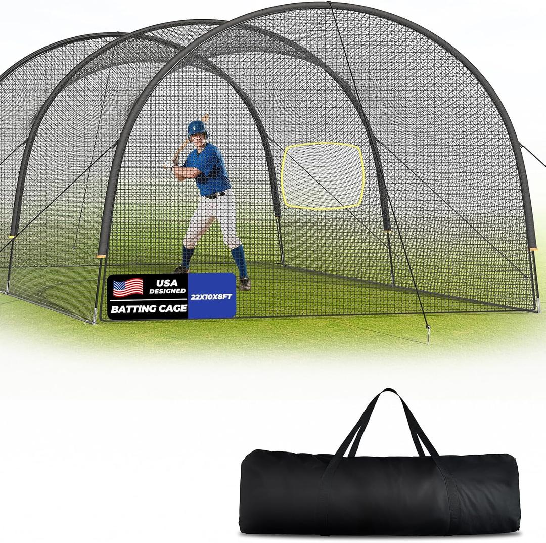 Baseball Batting Cage, 22x12x8Ft Baseball & Softball Hitting cage