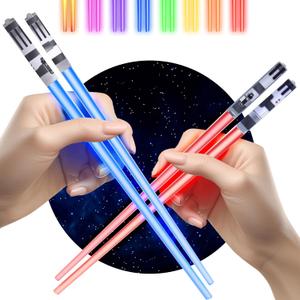 Lightsaber Led Light Up Chopsticks (2 Pair, Red & Blue)