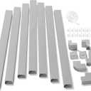 126in Cord Hider Kit, ZhiYo Wire Hiders for TV on Wall, Paintable Cable Management Kit, Wire Cover for Wall Mount TV, Grey Cable Raceway, Cord Cover Wall Wire Management Kit, 8xL15.7in W1.18in H0.67in (Large)