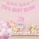 Splish Splash Baby Shower Decorations,Pink Beach Party Decorations,Splish Splash Its a Baby Bash Banner,Pink White Ballloon for Kids Baby Shower Decorations Summer Swimming HawaiianTropical Supplies