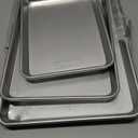 Nordic Ware Naturals 3 Piece Set - USA Made Aluminum Commercial Quality Sheet Pan for Baking or Roasting, Encapsulated Galvanized Steel Rim Prevents Warping; Half Sheet, Jelly Roll and Quarter Sheet