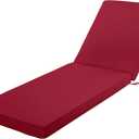 Chaise Lounge Cushion for Outdoor Furniture, Waterproof Fade and Tear Resistant Lounge Deck Chair Cushions for Patio Lawn Pool Resort Hotel, 72x21x3 Inch, Burgundy