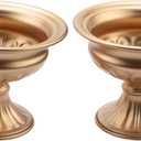Seprendi Set Of 2 Elegant Metal Trumpet Vases For Wedding Party Decoration, Wedding Anniversary Ceremony (Gold)