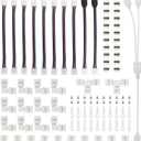 LED Strip Connector Kit for 5050 10mm 4Pin,Includes 8 Types of Solderless LED Strip Accessories,Provides Most Parts for DIY
