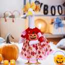 AZYM Fall Porch Goose Outfits,3 Pcs/Set Halloween Pumpkin Maple Leaf Yard Goose Statue Clothes for 23" Statue Patio Lawn Garden Thankgiving Day Decoration