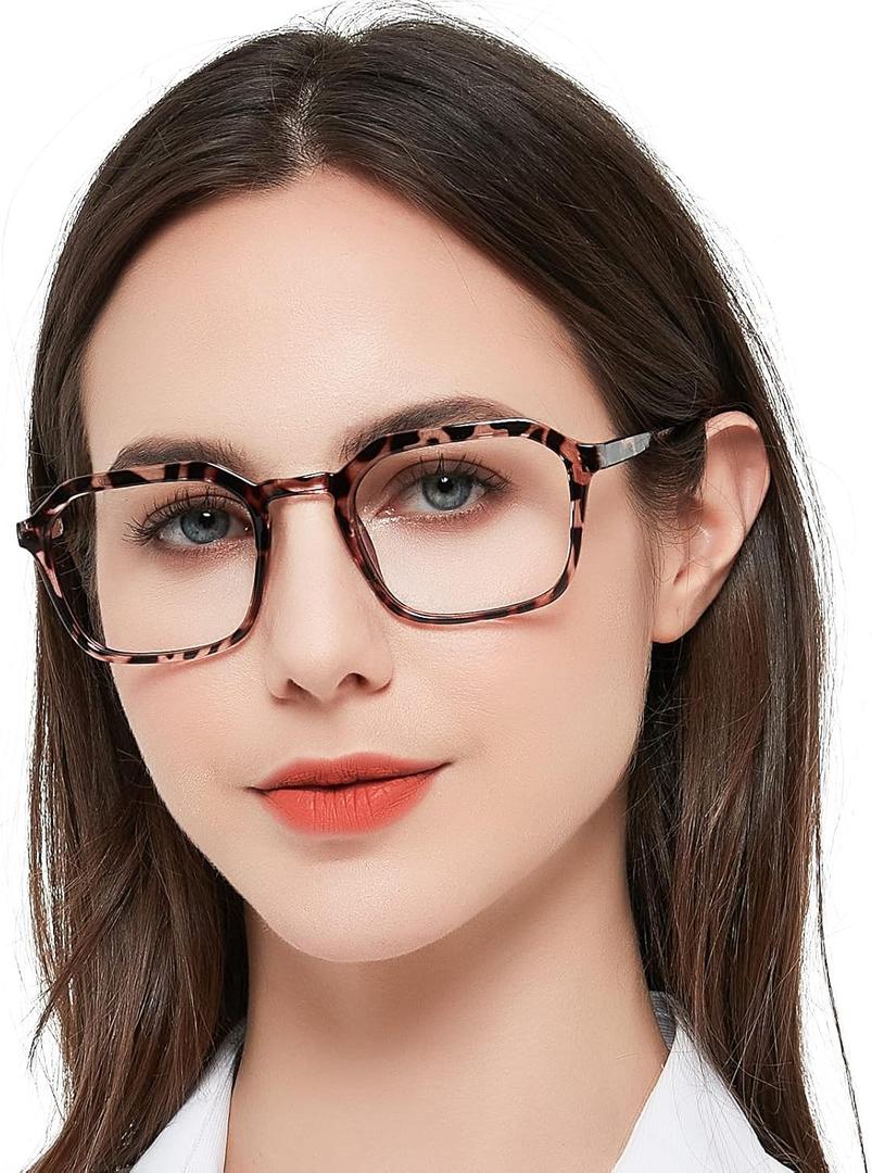 MARE AZZURO Large Square Reading Glasses Women Lightweight Readers 1.0 1.25 1.5 1.75 2.0 2.25 2.5 2.75 3.0 3.5 4.0 5.0 6.0 (Leopard)