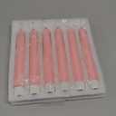 Eywamage Short Pink Flameless Taper Candles with Remote, Flickering Christmas Battery LED Wax Candlesticks Set of 6