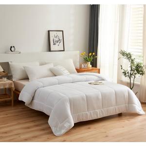 White Down Alternative Comforter, Fluffy Lightweight Duvet Insert Bed Comforter, Home/Hotel/Dorm Room Essentials All Season Bedding (California King)