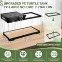 GOZILLA Turtle Tank Kit(Tank+Lamp+Filter), Upgrade PC Turtle Tank Starter Kit with Adjustable Lamp & Filter, Reptile Hideout Habitat with Lid for Small Reptiles.(19.68 9.52 9.44''/Large-Black-Kit)