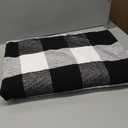 KOZYFLY Buffalo Plaid Area Rug 4 x 6 Ft Black and White Checkered Rug Washable Outdoor Rugs Cotton Rugs for Bedroom Front Door Mat Carpet for Front Porch Living Room Dining Room Kitchen