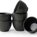 1.6oz Espresso Cups Set of 6, Matte Black Ceramic Demitasse Coffee Cups for Espresso, Latte, Cappuccino – Small Shot Cups – Stackable Mini Mugs for Home, Cafe, Restaurant