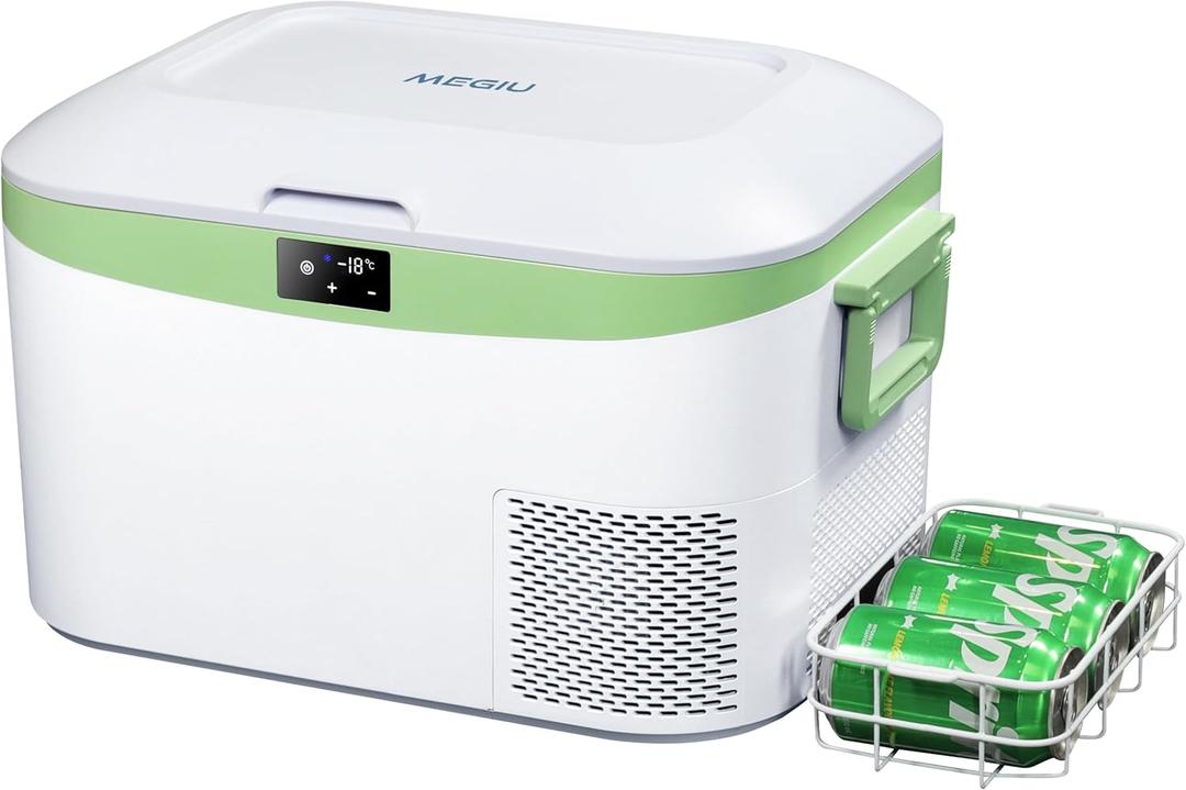 Car Refrigerator, Portable Car Fridge 12V Refrigerator 13.5 Quart (White)