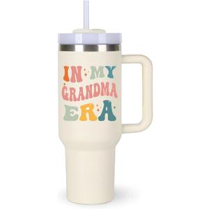 Momocici Grandma Cup Tumblers Gifts,40oz In My Grandma Era Tumbler with Handle,Grandma Gift.Grandma Cups,Grandma Tumbler,40oz Birthday Christmas Mothers Day Gifts for Grandma