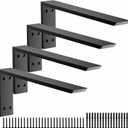Premium Heavy Duty Countertop Brackets 20 inch 4 Pack (2/5" Thick),Granite Countertop Support 20" x 8" x 2 1/2",Shelf L Bracket Metal Corbels Suitable for Quartz,Wood,Concrete and Laminate Countertops