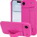 OOK Compatible with iPhone Air Leopard Case with Wrist Strap, Hot Pink Leopard TPU Shockproof Protection Slim Cover with Camera Protection for Women Girls, for 6.5inch