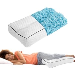 BALAPET Shredded Memory Foam Knee Pillow for Side Sleepers, Pillow Between Legs for Aligns Spine, Supportive Leg Pillow for Pregnancy Relieves Pressure Hip Leg Elevation, 6.5" Height