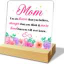 Mom Gifts from Daughter Son, Mothers Day Gifts for Mom, Mom Birthday Christmas Grateful Valentines Gifts, Mom Acrylic Decor Plaque Sign, Best Mom Ever Gifts, You Are Brave Than You Believe