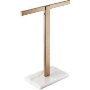 KOKOSIRI Hand Towel Holder Stand Towel Rack with Marble Base for Bathroom Kitchen Vanity Countertop, Champagne Bronze Stainless Steel 15.7'' Height THS0002-SM-CPG