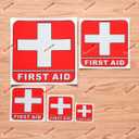First Aid Symbol Cross Universal Red Decal Vinyl Sticker - 5 Pack Reflective, 2 Inches, 3 Inches, 4 Inches, 6 Inches, 8 Inches - for Car Boat Laptop Cup Phone