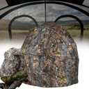 Hunting Chair Blind, 2 Man One-Way See Through Ground Blind, Portable 2 Person Camouflage Chair Tent with Carrying Bag