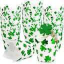 Whaline 120Pcs St. Patrick's Day Tulip Cupcake Liners Green Foil Shamrock Muffin Baking Cups Lucky Clover Cupcake Wrappers for Spring Irish Holiday Party Supplies Table Decor