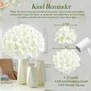 305PCS Ivory Hydrangea Artificial Flowers Bulk with Stems, Silk Fake Hydrangea Heads for Wedding Centerpieces, Home Decor, Outdoor Party, Table Arrangements, DIY, Bouquet