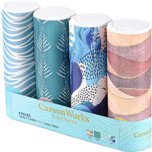 Car Tissues Cylinder 4 Packs Round Tissue Box Holder Fit for Car Cup Holder, Home Small Tissue Dispenser with Facial Tissues for Car Bathroom Office Travel