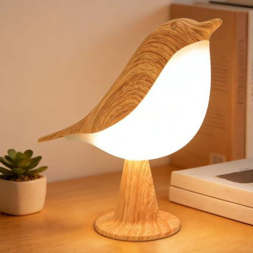 Haotao Small Cute Bird Table Lamp, Touch Night Light, Cordless Bedside Lamps, Desk Lamp, 3-Way Dimmable USB Rechargeable Battery 2600mAh Nightstand Lamps for Bedroom, Bird Decor Gifts