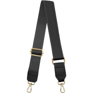 Black Leather Purse Strap Wide Adjustable Shoulder Purse Strap Handbags Replacement Crossbody Straps with Swivel Clasps, 33~55inch