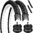 20 inch Bike Tire, 2 Pack 20x1.95 Bike Tire, 20x1.95 Bike Tire and Tube Set with 2 Tire Levers, 53-406 20x1.95 Folding Bike Tire Compatible with 20x1.90 20 x 1.95 20x2.0 Bike Tires and Tubes