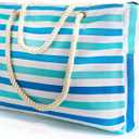 SRISE Large Beach Bag for Women & Men, Beach Bags Waterproof Sandproof, Travel Tote Bag, Swim Pool Bag for Family Outdoor (Blue Green)