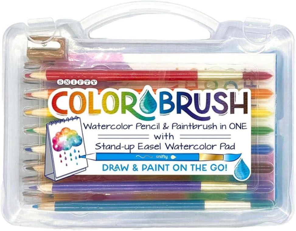 Snifty Colorbrush on The Go, Watercolor Pencil and Paintbrush with Stand-Up Easel Watercolor Pad